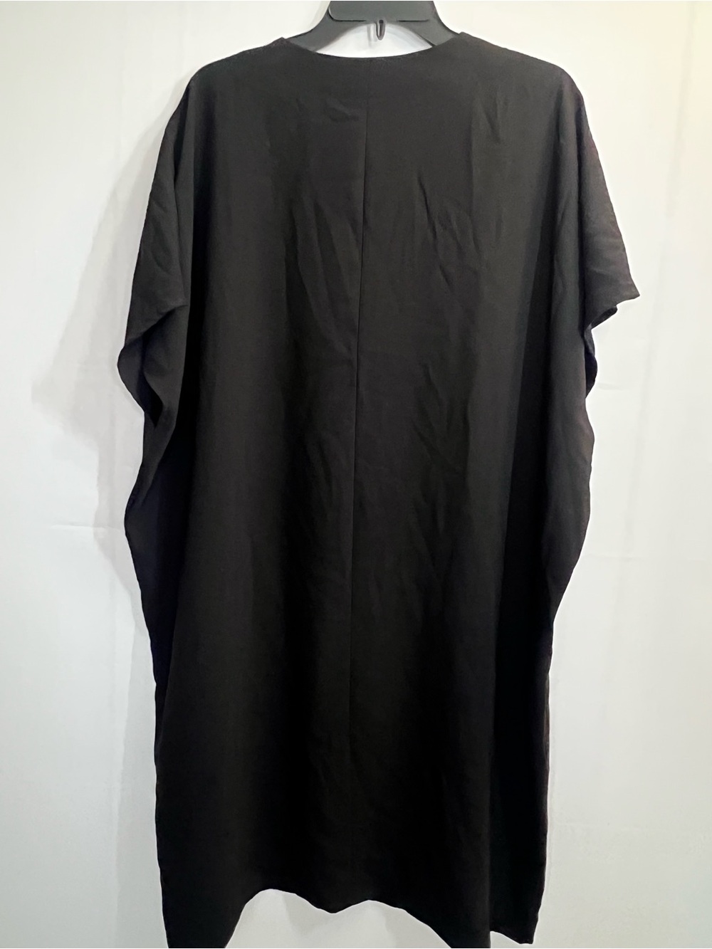Forever 21 Black Oversized V Neck Shift Dress Tunic L Minimalist Boho Langenlook - Picture 3 of 7